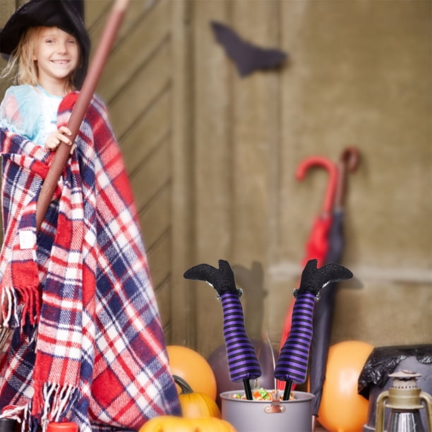 Decoración de Halloween: Pierna de Bruja Protésica, Decoración de Jardín