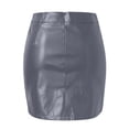 thumbnail image 6 of Angala Ladies Skirts Sheath Mini Skirts Summer High Waist Solid Low Slit Tight Slim Fashion Adult Skirts Size L Dark Gray, 6 of 6