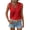 Red, variant on Qiopertar Women's Casual Hollow-out Sleeveless V-Neck Top Fashion Cropped Tank Tops Summer Beach Party Comfy Stretchy Solid Color Camisoles, Army Green S