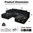 thumbnail image 3 of Pionex 108" Sectional Couch with Ottoman, Cloud Modular Boneless Couch, Deep Seat U-Shaped Sofa, Upholstered 3-Seater Sofas for Living Room, No Assembly Required, 3 of 11