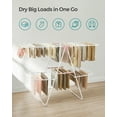 thumbnail image 2 of SONGMICS Clothes Drying Rack, Foldable 2-Level Laundry Drying Rack, Free-Standing Laundry Airer, with Height-Adjustable Wings, 33 Drying Rails, Sock Clips, White and Pink, 2 of 8