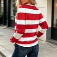 thumbnail image 6 of Warop Women's Striped Shirt Long Sleeve Crewneck Pullover Top Slim Fit Casual Basic Tees Fall Outfits, 6 of 7
