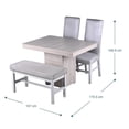 thumbnail image 4 of Comedor 2 sillas y 1 Banca con Mesa Rectangular Gris Camacho, 4 of 4