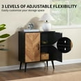 thumbnail image 5 of Demi Bonn Accent Cabinet with Adjustable Shelf, Kitchen Storage Cabinet with Herringbone Design, Sideboard for Living Room, Kitchen, Entryway, Black, 5 of 11