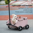 thumbnail image 4 of Fompes Dog Stroller 4 Wheels Folding Dog Cart Pet Stroller for Travelling Shopping Walking Playing for Small Dogs Cats (Pink), 4 of 16