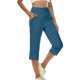 thumbnail image 5 of TaTaai Women's Side Slit Yoga Capri Pants High Waist 7/8 Length Stretchy Work Pants Non See Through Casual Lounge Bottoms Tummy Control Gym Gift, 5 of 7