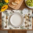 thumbnail image 4 of Sage Green Christmas Placemats Set of 8, Rustic Pine Cones Xmas Botanical Placemats for Dining Table, Place Mats for Kitchen Tabletop, Waterproof Wipeable Dining Table Mats Set, 4 of 9