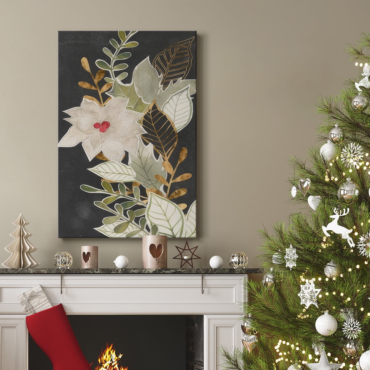Gilded Christmas Collection B- Gallery Wrapped Canvas