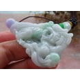 thumbnail image 3 of Certified Green Pale Lavender Burma 100% Natural A Jade jadeite Pendant Dragon Bead Ruyi Necklace 663399 TN, 3 of 11