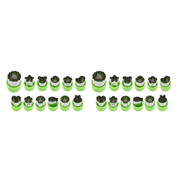Wosthever Molde para hornear de acero inoxidable a prueba de herrumbre, molde para galletas desmontable, herramientas de escultura reutilizables Verde 2Conjunto