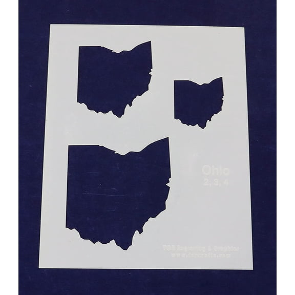 State of Ohio Stencil - 2 Inch , 3 Inch , 4 Inch