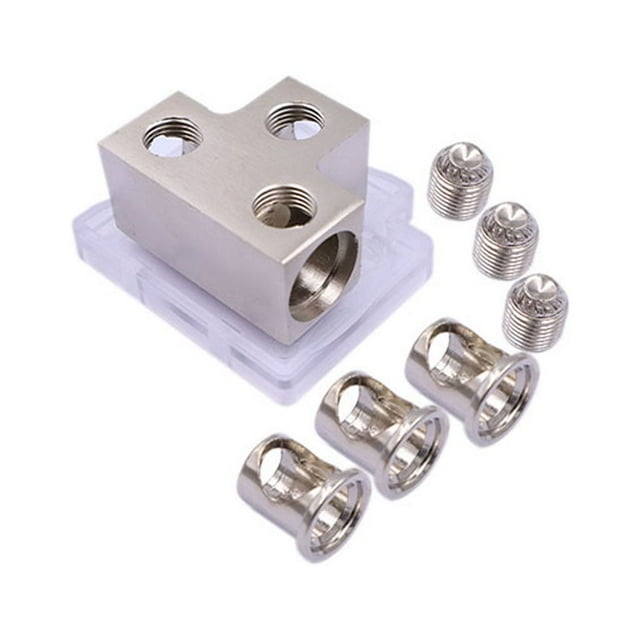 Maytalsory Car Audio for Amplifier Power Distribution Blocks Out Ground Distributor Professional Wear-resistant Automotive for Protection Box 1 In 2 Out WayType 1Set