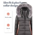 thumbnail image 2 of Chrisuno Women's Plus Size Long Puffer Jacket Winter Warm Parka Beautiful Waterproof Coat Grey 3XL, 2 of 5