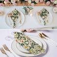 thumbnail image 2 of Green Botanical Cloth Napkins, Vintage Plant Flowers Garden Leaf Motifs Washable and Reusable Dinner Napkins Set of 4, Table Napkin for Kitchen Party Birthday Wedding Hotel Housewarming 20"x20", 2 of 8