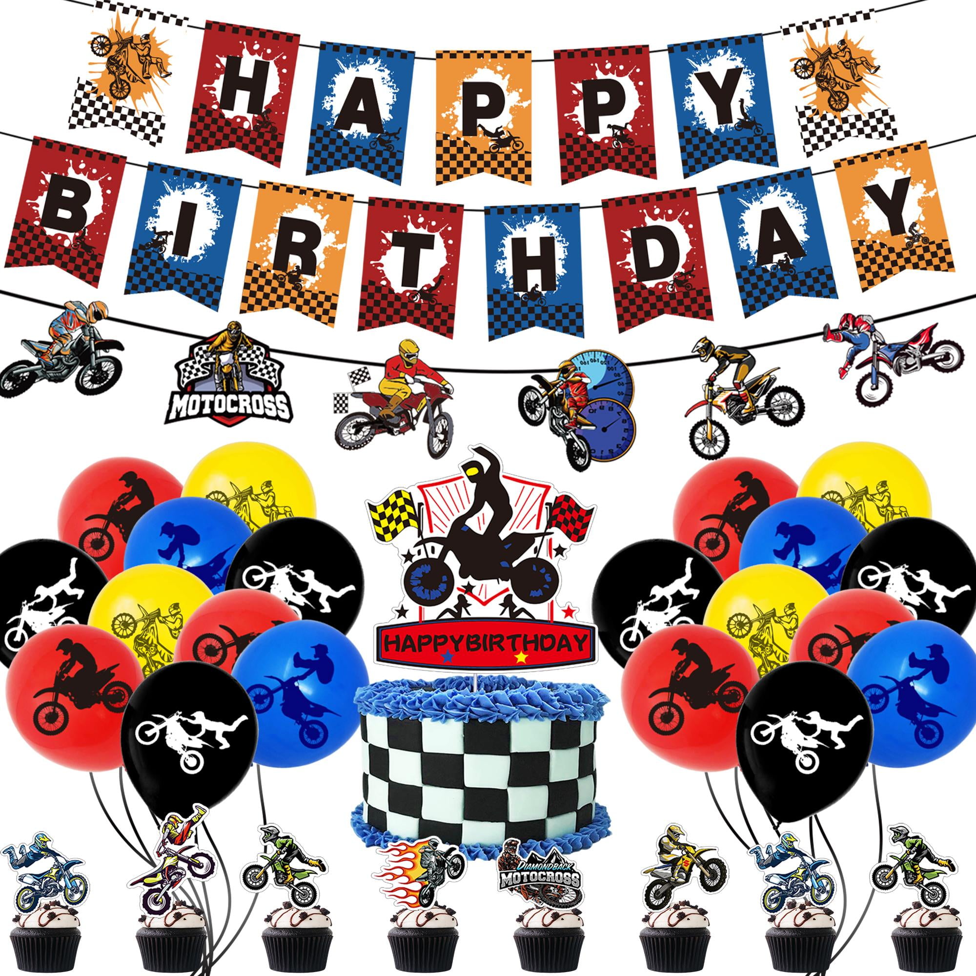 70 Pcs Dirt Bike Party Decorations, Motocross Birthday Party Supplies