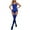 Blue, variant on Women Corset Style Bodysuit with Garter Belt and Thigh High Stockings Set Underwire Support Lingerie for Bedroom Wear Black M
