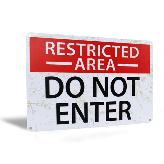 TreasureGurus Do Not Enter Restricted Area Vintage Metal Signs
