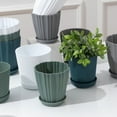 thumbnail image 6 of Green Plastic Flower Pots with Drainage Base - Balcony Vegetable Garden Planters, Small Bonsai Containers, Home Green Plant Pots, Durable Flower Pots for Indoor and Outdoor Use, 6 of 7