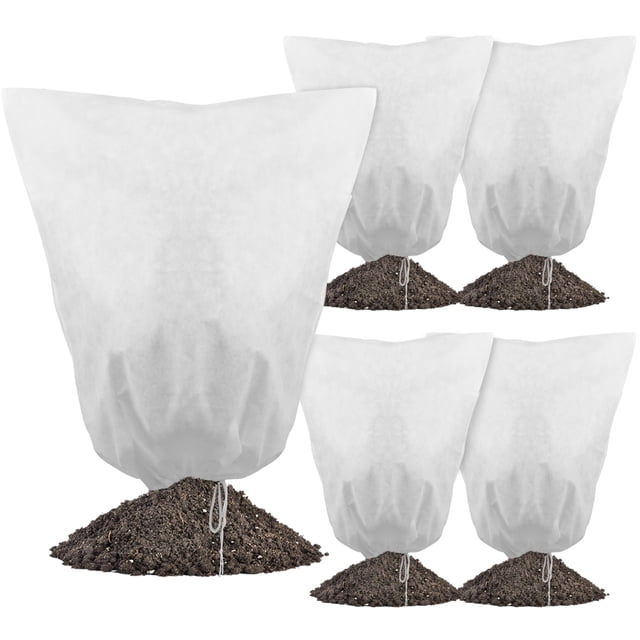 Pack de 5 fundas para plantas de Gardzen, protección contra heladas, 79 x 102 cm