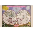 thumbnail image 2 of Blaeu, Joan 24x17 Gold Ornate Wood Framed with Double Matting Museum Art Print Titled - Novus Planiglobii Terrestris Per Utrumque Polum Conspectus Stereographic Map of the World, 2 of 4