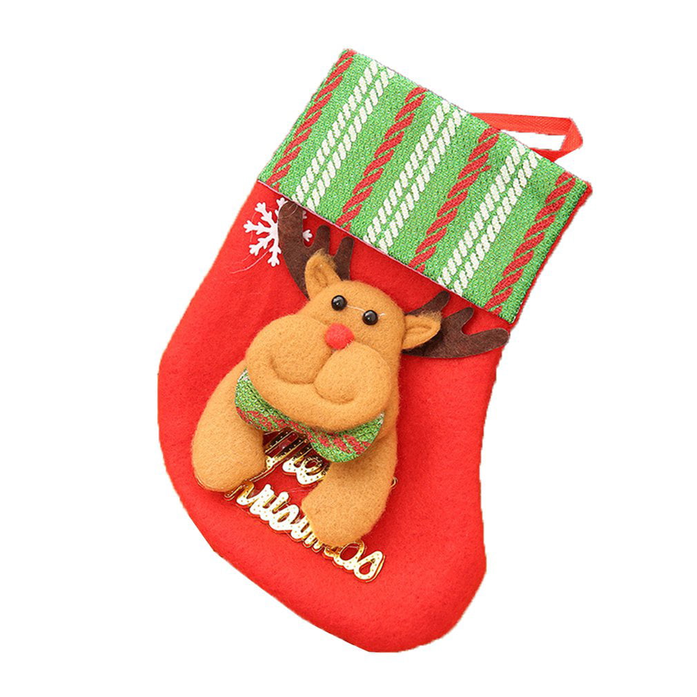 Jessicadaphne Childrens Candy Bags Cartoon Small Socks Gift Bag Christmas Stockings Gift Bag Pendants Decorations