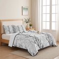 thumbnail image 5 of Twin Quilt Set 68''x86'', Black Grey Lightweight Summer Bedspread Coverlet Set with 2 Pillow Shams, Pastoral Botanical Branch Breathable All Season Quilt Bedding for Dorm/Bedroom, 5 of 9