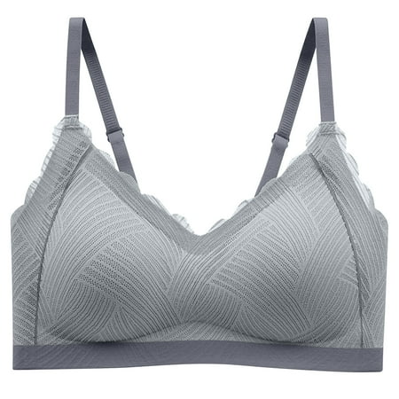 

FORHVIPS Seamless Bra for Women Women Sexy Bras Lace Comfortable Breathable Anti-flue Base Solid Non-Steel Ring Back Underwear Women s T Shirt Bra Lightly