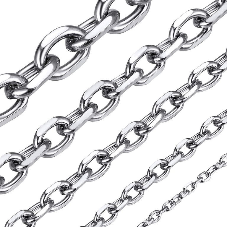 Stainless Steel Gold Chain, 304 Rope Mesh Chains CH #222, Silver 5 x 3 – A  Girls Gems
