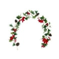 thumbnail image 2 of Extra-Long Christmas Berry Rattan Garland - Artificial Red Fruit Vine Wall Swag Fireplace Mantle Decor Reusable Holiday Accent(C), 2 of 6