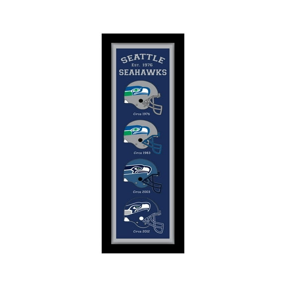 Seattle Seahawks 12" x 36" Helmet Heritage Framed Banner