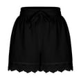 thumbnail image 3 of Hvot&aat Women Lace Plus Size Beach Shorts Stretchy Drawstring Waisted Wide Leg Short Pants Summer Beach Shorts, 3 of 7