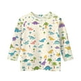 thumbnail image 4 of Xyxonk Cute Shirts for Teen Girls 3/4 Sleeve Trendy Shirt Round Neck Winter Tops Cute Dinosaur Print Blouses Casual Outfits 10-11 Years, 4 of 4