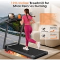 thumbnail image 3 of Tapis Roulant Compact Incliné, Tapis de Marche Électrique Portable 3,0hp avec Guidon, Machine de Course Pliable Légère pour la Maison, Capacité de 300 lb, 3 of 7