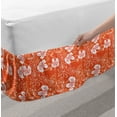 thumbnail image 2 of Burnt Orange Bed Skirt, Hawaiian Hibiscus Pattern with Swirls and Curves on Background, Elastic Bedskirt Dust Ruffle Wrap Around for Bedding Decor, 4 Sizes, Burnt Orange and White, by Ambesonne, 2 of 2