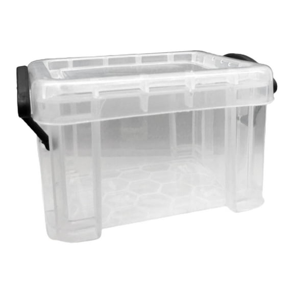 Acahhotxx Clear Storage, Small Box with Locking Lid Container for Jewelry Beads Small Items Accessories Home Office - Clear