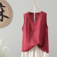 thumbnail image 2 of ZyeKqe Cotton Linen Tank Tops for Women Sleeveless Shirts Casual V Neck Blouses Loose Fitted Top, 2 of 7