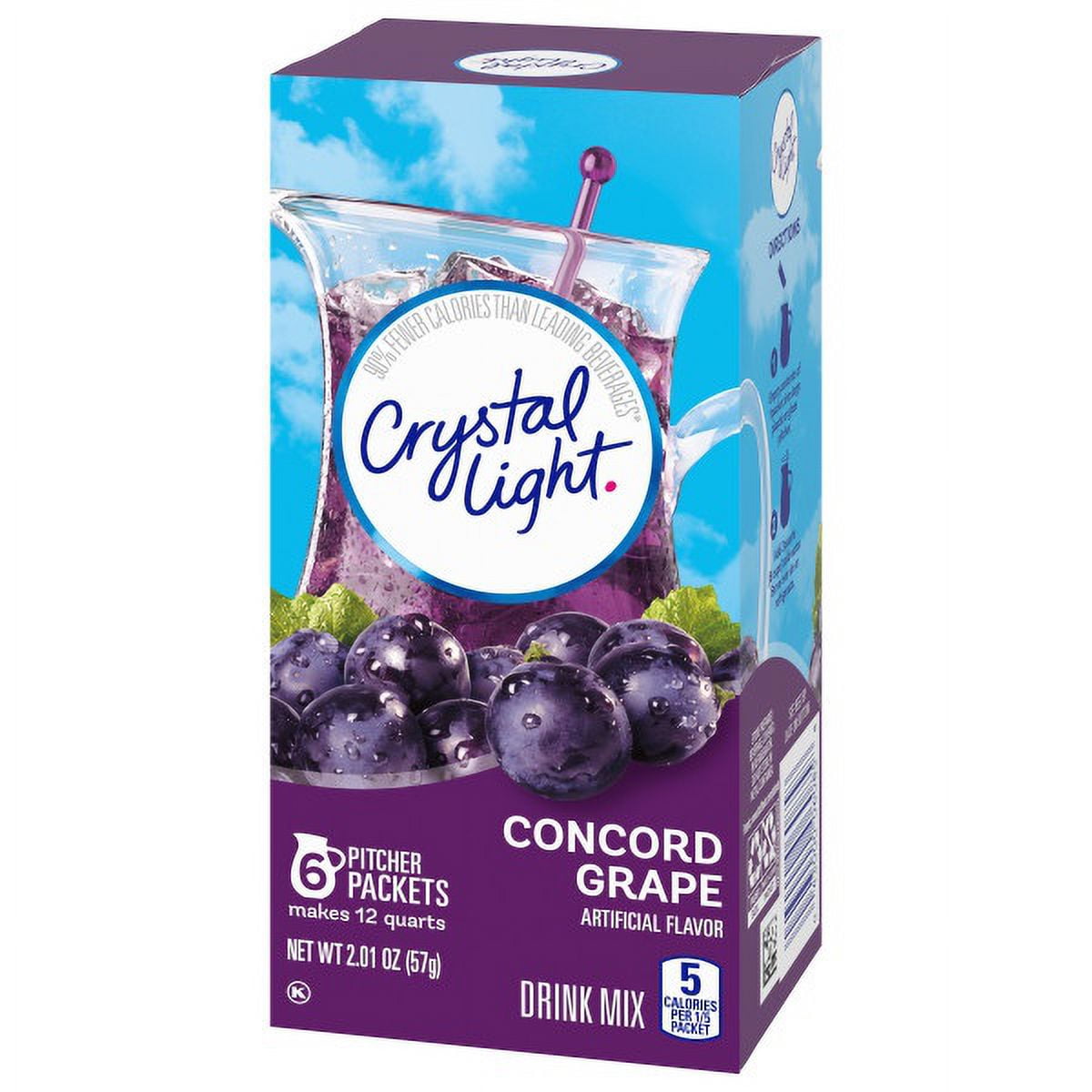 Crystal Light Concord Grape Artificially Flavored Powdered Drink Mix, 6 ct Pitcher Packets 2.1 oz (Pack of 6)