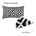 thumbnail image 4 of Decorative Throw Pillow Set of 2 Greek Key 12" x 20" Black & White Lumbar for Couch, Bedding, 4 of 5
