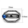 thumbnail image 2 of Womens Light Black Ring Anillo Para Mujer Stainless Steel Ring with Top Grade Crystal in Capri Blue Alannah, 2 of 4
