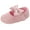 Pink, variant on Baby Girls Mary Jane Flats with Bowknot Floral Princess Wedding Dress Shoes Soft Newborn Infant Cloth Crib First Walkers Prewalker