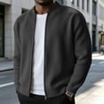 thumbnail image 5 of Mens Full Zip Cardigan Sweater Casual Mock Neck Ribbed Knitted Winter Chunky Sweaters, 2XL, 5 of 7