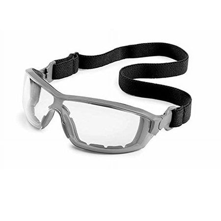 gateway Safety 22ST79 Silverton Strap Version Safety glass, gray Frame - clear FX2 Anti-Fog Lens, One Size