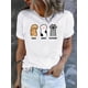 thumbnail image 1 of Short Sleeve Summer & Spring Cute Cat Paw Print T-shirt, Women's Casual Crew Neck Top, 1 of 6