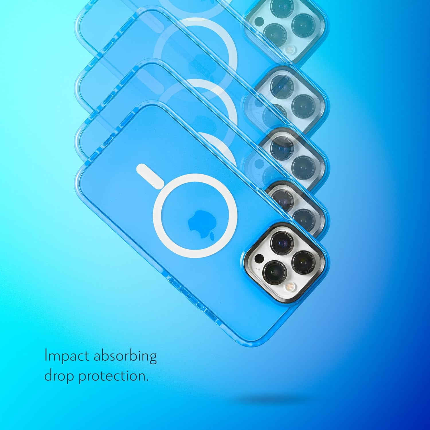SteepLab Barrier MS Case for iPhone 15 Pro Max - MagSafe Compatible, Impact-Absorbing with Strong Magnets - 360° Protection, Rugged & Durable with Raised Bezel (Elevated Azure Blue)