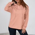 thumbnail image 3 of FAIWAD Sweatshirt for Women Long Sleeve Drawstring Hooded Tops Casual Knit Lightweight Hoodies, 3 of 9