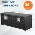 thumbnail image 3 of Heavy Duty Aluminum Truck Tool Box, 36"x12"x14" Underbody Storage Chest & Trailer Tongue Box, Waterproof Utility Toolbox with Lock for Pickup Bed, RV, Flatbed, Black, 3 of 8
