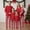 Red B, variant on Christmas Family Pajamas Matching Set Red Long Sleeve Tops and Pants Sleepwear