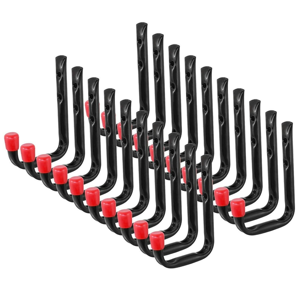 Wideskall Small Heavy Duty Metal Steel Wall Mount Garage Storage J Utility Hooks (Pack of 20