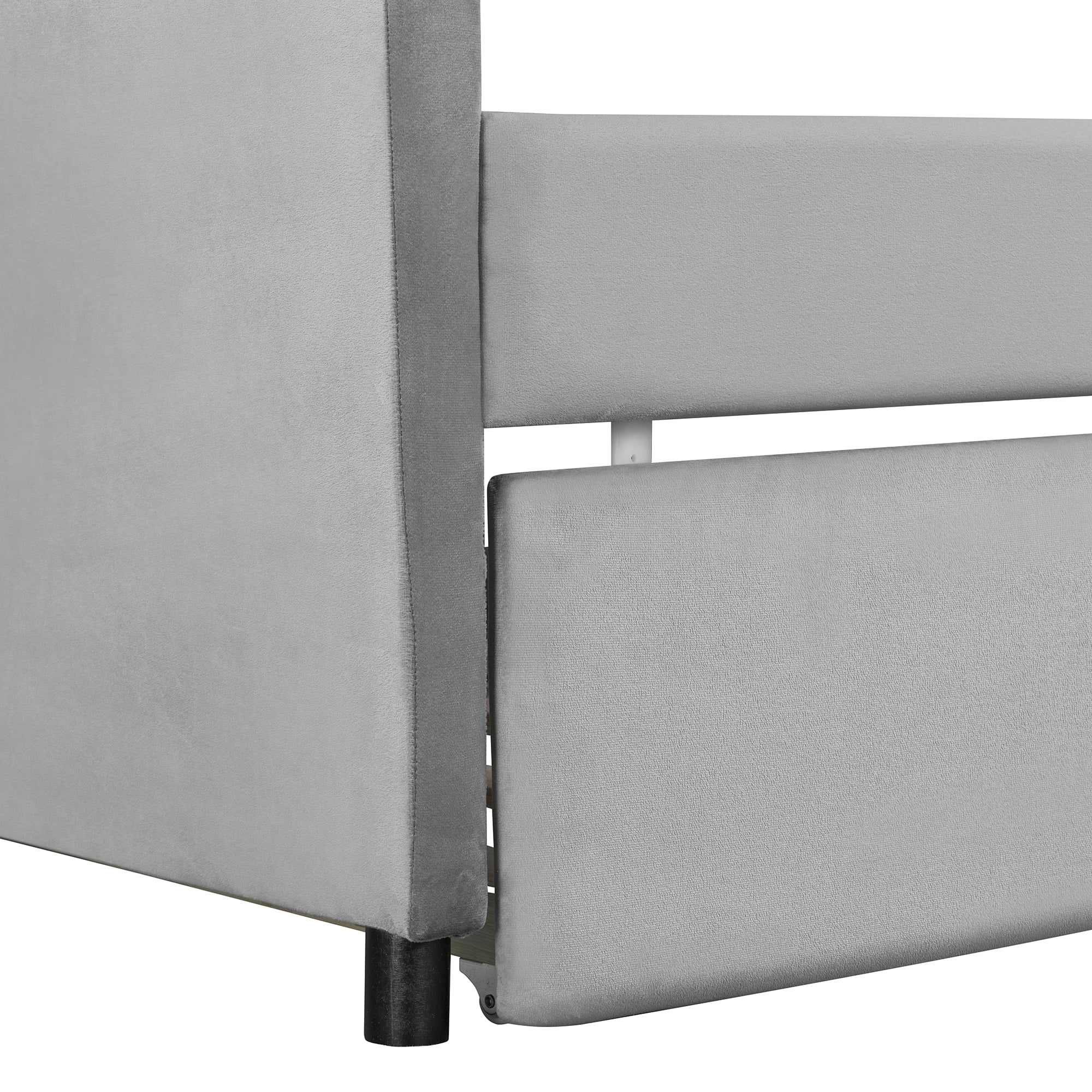 Sailvan Upholstered Daybed Sofa Bed Twin Size With Trundle Bed and Wood Slat