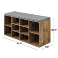 thumbnail image 7 of YRLLENSDAN Entryway Bench with Shoe Storage Shoe Bench with Cushion Shoe Storage Bench Shoe Cubby for Entryway Cube Storage Bench Shoe Organizer Bench 41*12 inch,Brown, 7 of 7